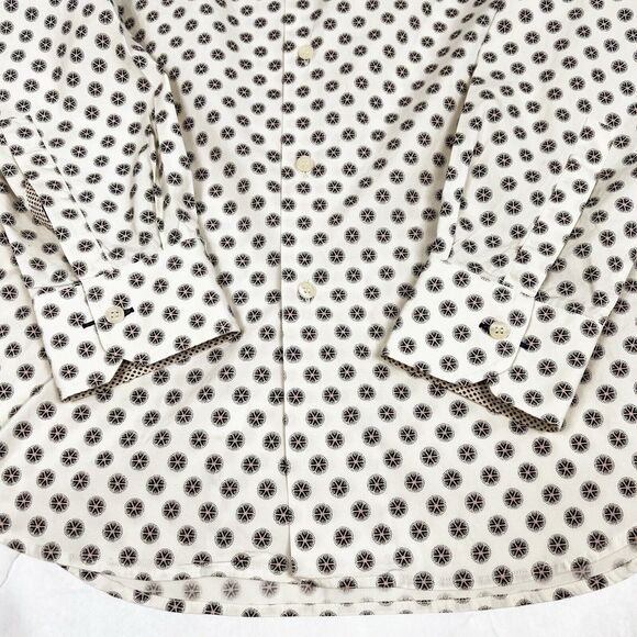 Paul Smith London Cream Pinwheel Cotton Contrast Cuff Button Shirt Men’s 15.5 - Picture 5 of 10